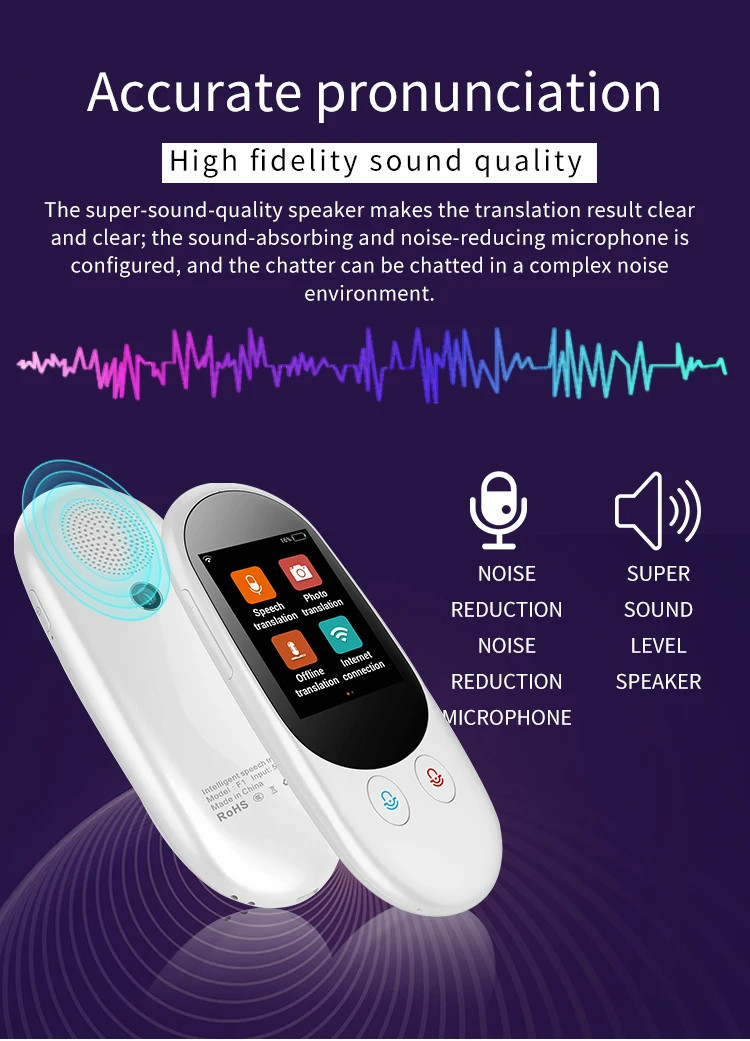 Smart Instant Voice Translator F1A Translation Support 119 Real Time ...