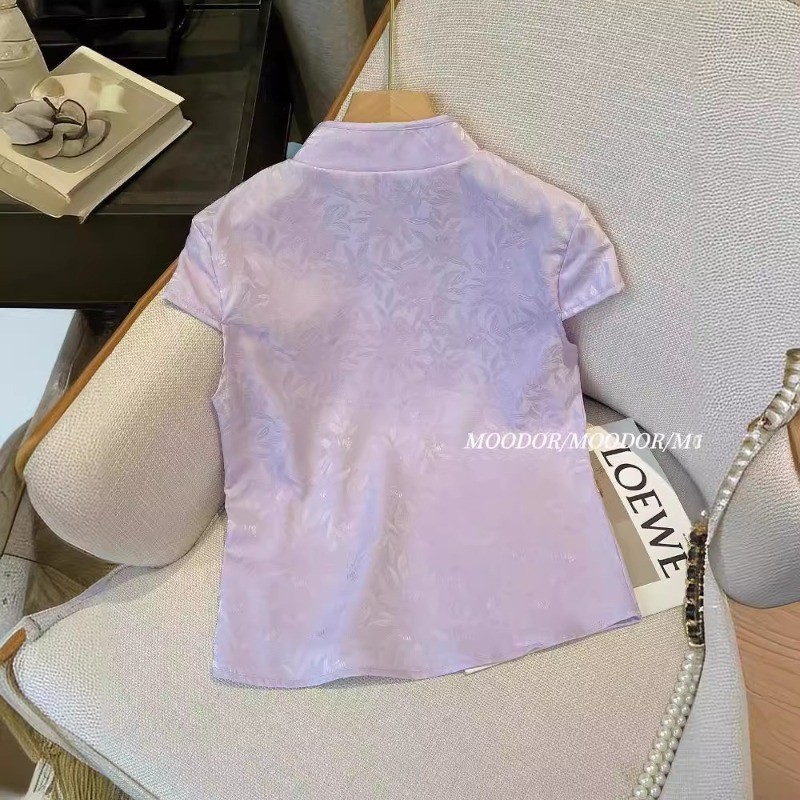 Mufeng Women’s Spaghetti Strap Mesh Patchwork Crop Top – Purple, Size S - View #7