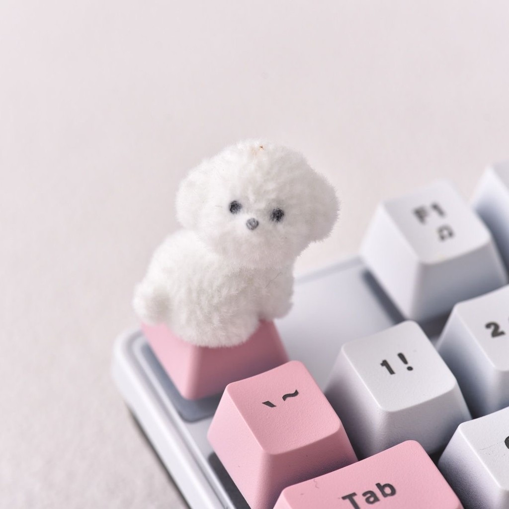 Plucked Teddy Dog Keycaps DIY Handmade Customized Cross Axis Mechanical ...