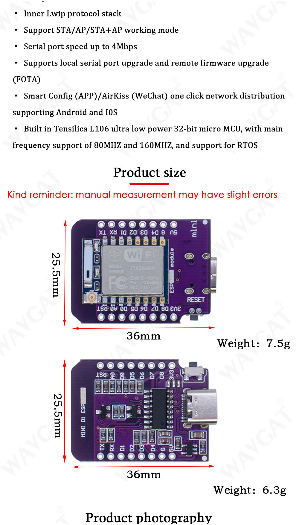 D1 Mini TYPE-C ESP8266 ESP-07/07S CH340G USB D1 Mini WIFI Development ...