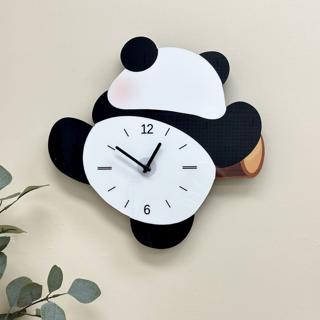 Creative Cartoon Swinging Panda Household Wall Clock Living Room Simple ...