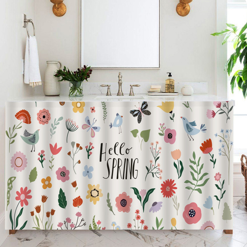 Kitchen Langsir Singki Dapur Simple Self-adhesive Cabinet Curtain Fresh ...