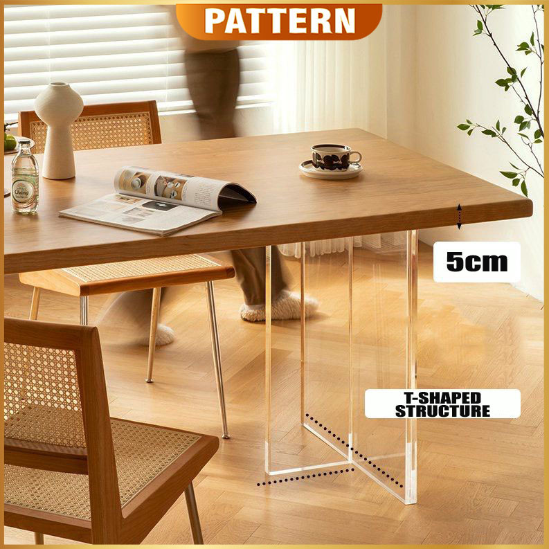 PATTERN Japandi Japanese Style Acrylic Floating Dining Table | Solid ...