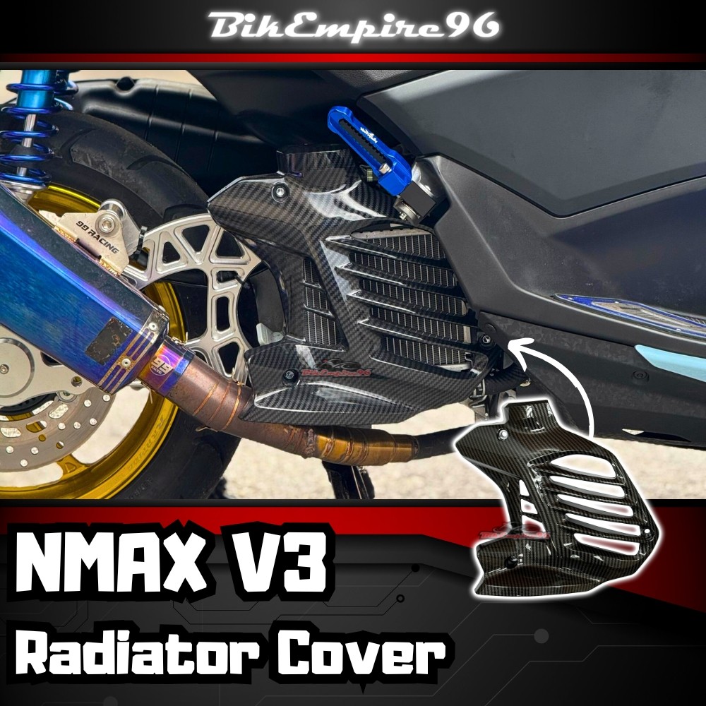 NMAX 155 V3 2025 Radiator Cover Carbon Design Water Transfer For YAMAHA ...