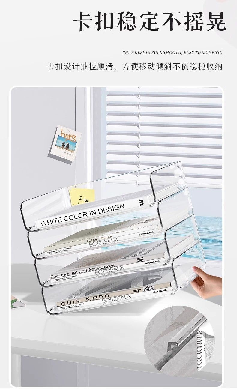 Transparent Transparent Desktop File Storage Rack Office a4 Paper ...