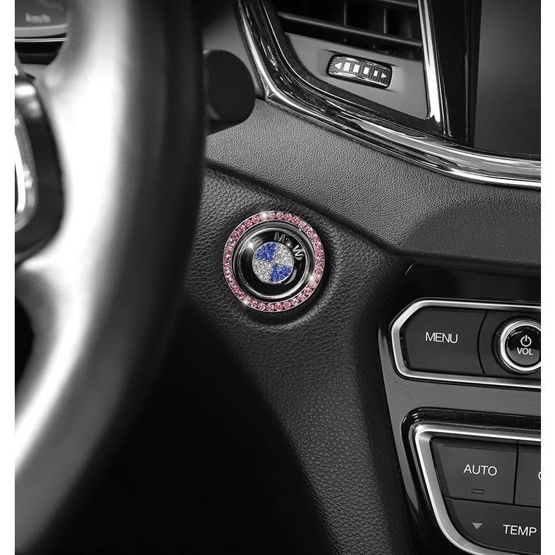 BMW Diamond inlay One click start button Car Ignition switch Sticker ...