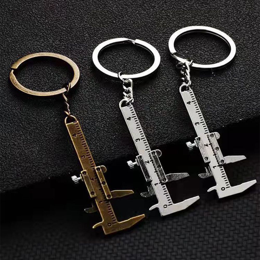 Mini Caliper Key Chain Alloy Real Vernier Caliper Keyring Portable ...