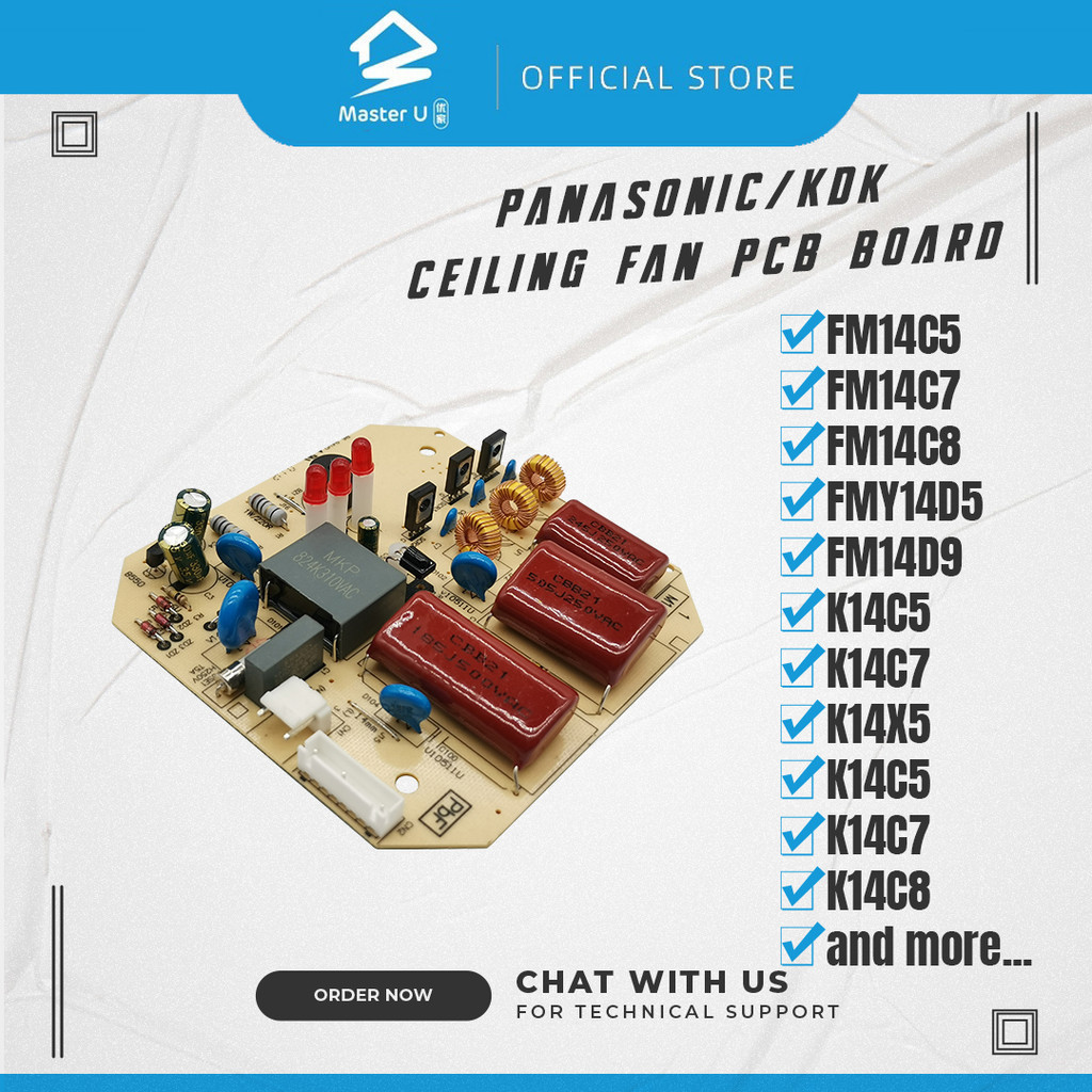 PANASONIC/KDK CEILING FAN PCB BOARD F-M14C5/F-M14C7/F-M14C8/F-M14CZ/F ...