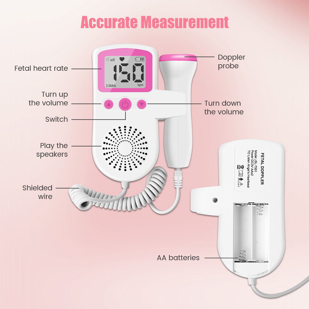 Fetal Doppler Baby Heartbeat Detector Monitor Pregnant Women Home Fetal ...