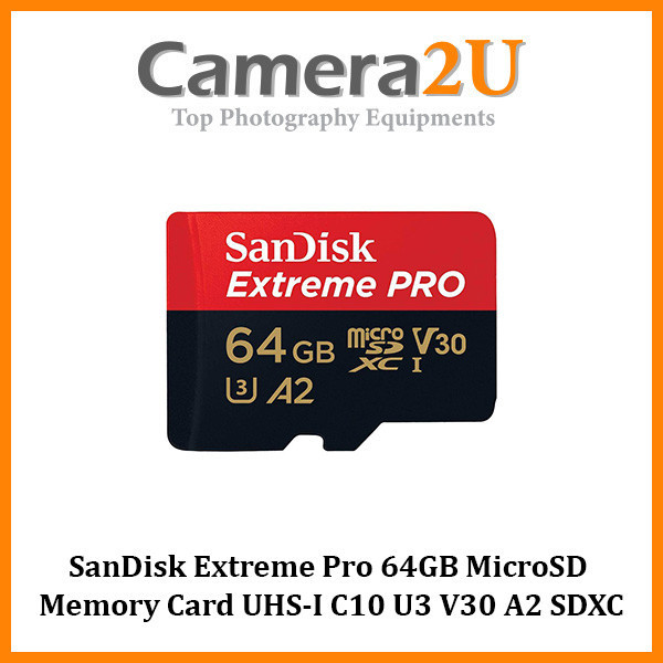 Adaptador SanDisk Extree Pro icroSDXC UHS-I U3 A2 V30 de 64 GB