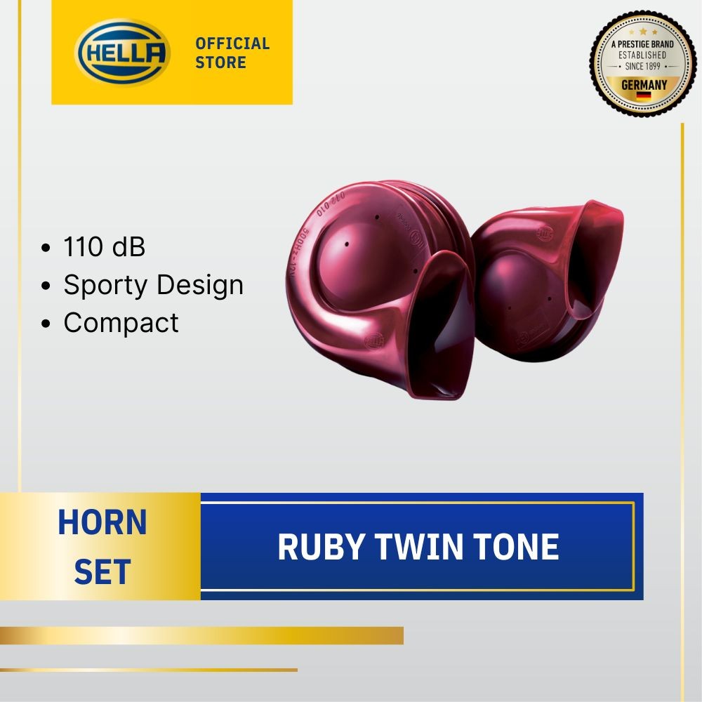 HELLA Ruby Twin Tone Car Horn 110dB dual tone 12V for passenger cars ...