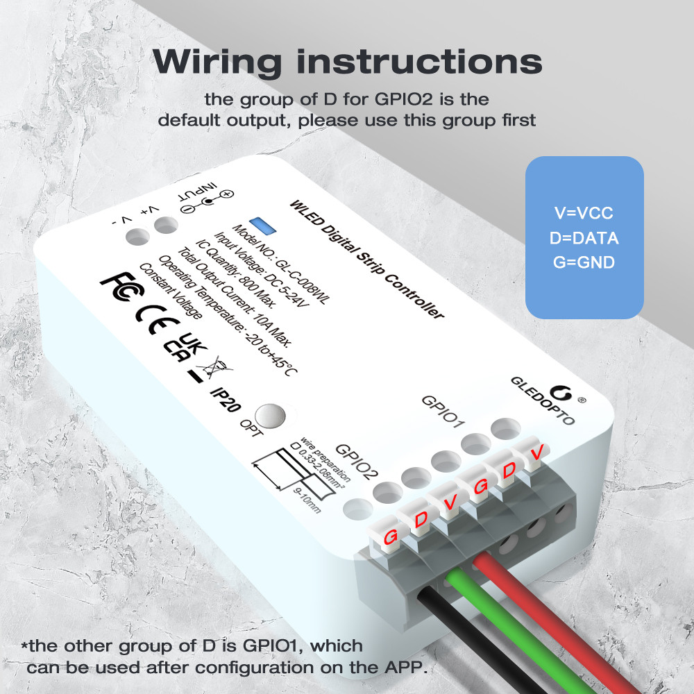 GLEDOPTO WLED 5-24V WS2812B WS2811 SK6812 TM1814 WS2813 WS2815 LED ...