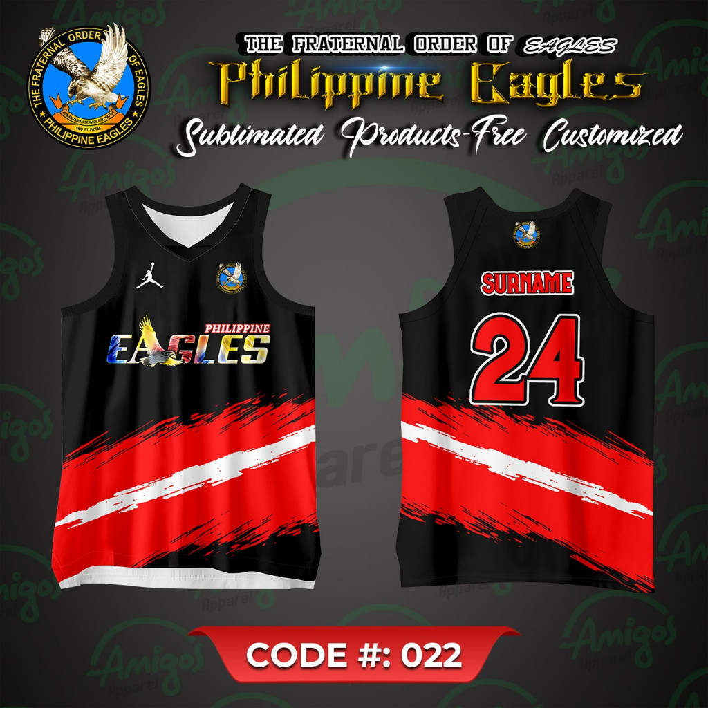 Philippine Eagles Jersey Code#022 FREE CUSTOMIZE OF NAME AND NUMBER ...