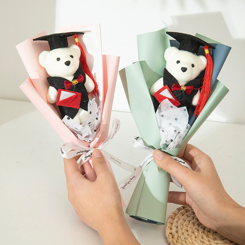 Cartoon Dr. Bear Flower Bouquet Graduation Bear Bouquet Students 