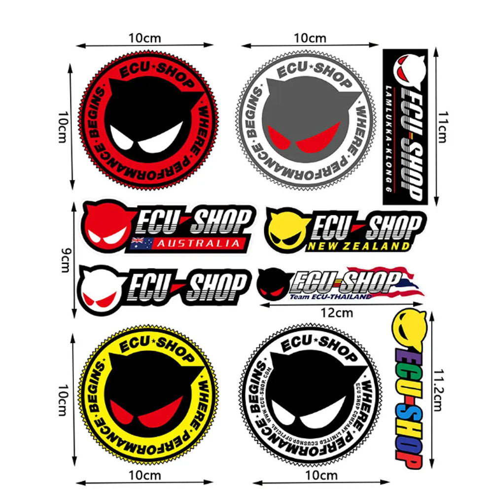 ECU Shop Sticker Reflective/Laser Motorcycle Body Helmet Vinyl Decal ...