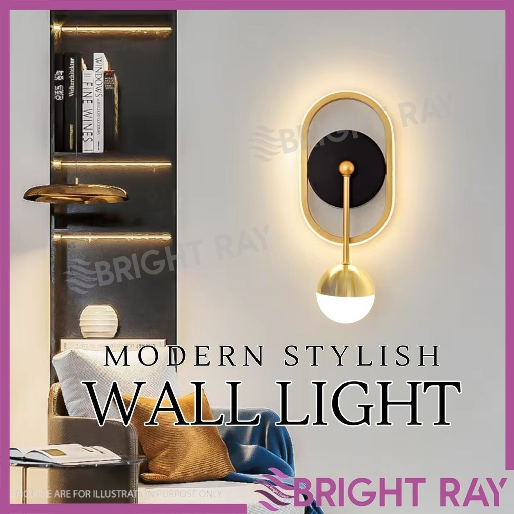 Modern Wall Light Fixture Gold Wall Mounted Lamp Indoor LED Wall Sconce ...
