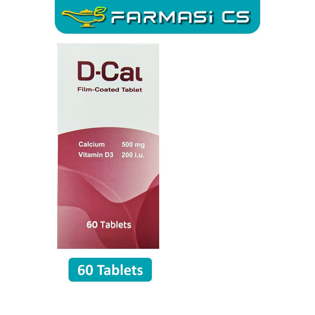 DCal (Calcium 500mg+Vitamin D3 200 i.u) 60s EXP:02/2028 [ D cal Farmasi ...