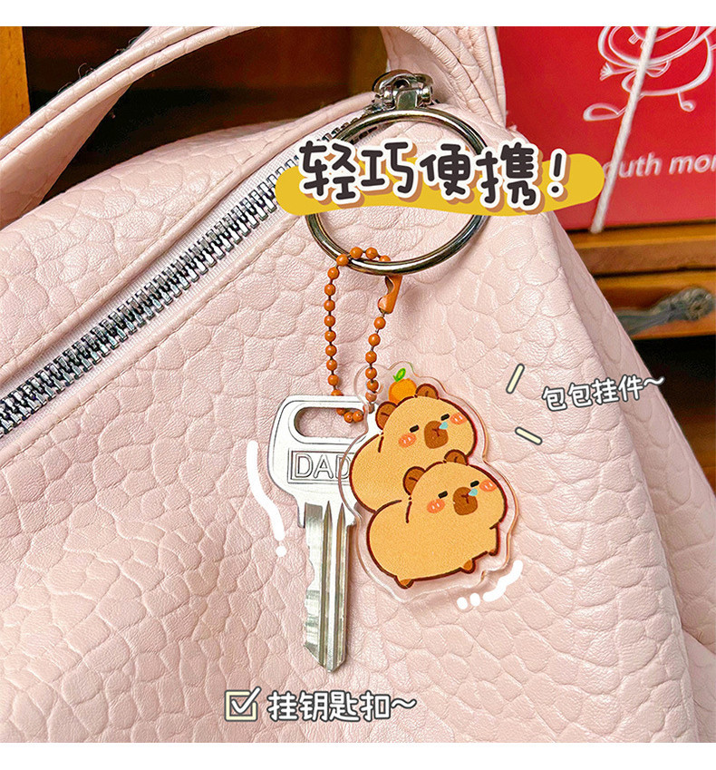 Kapibara Keychain Charm Key Ring Cute Capybara Keychain Pendant Cartoon ...