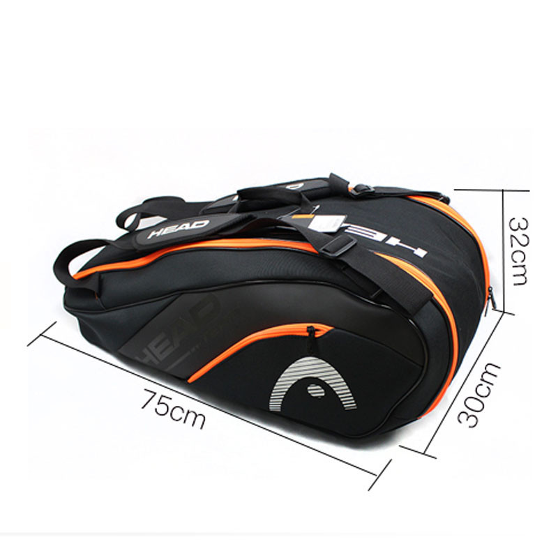 HEAD 6 Pieces Tennis Rackets Bag Hard Shell Sports Bag Large Capacity 9 ...