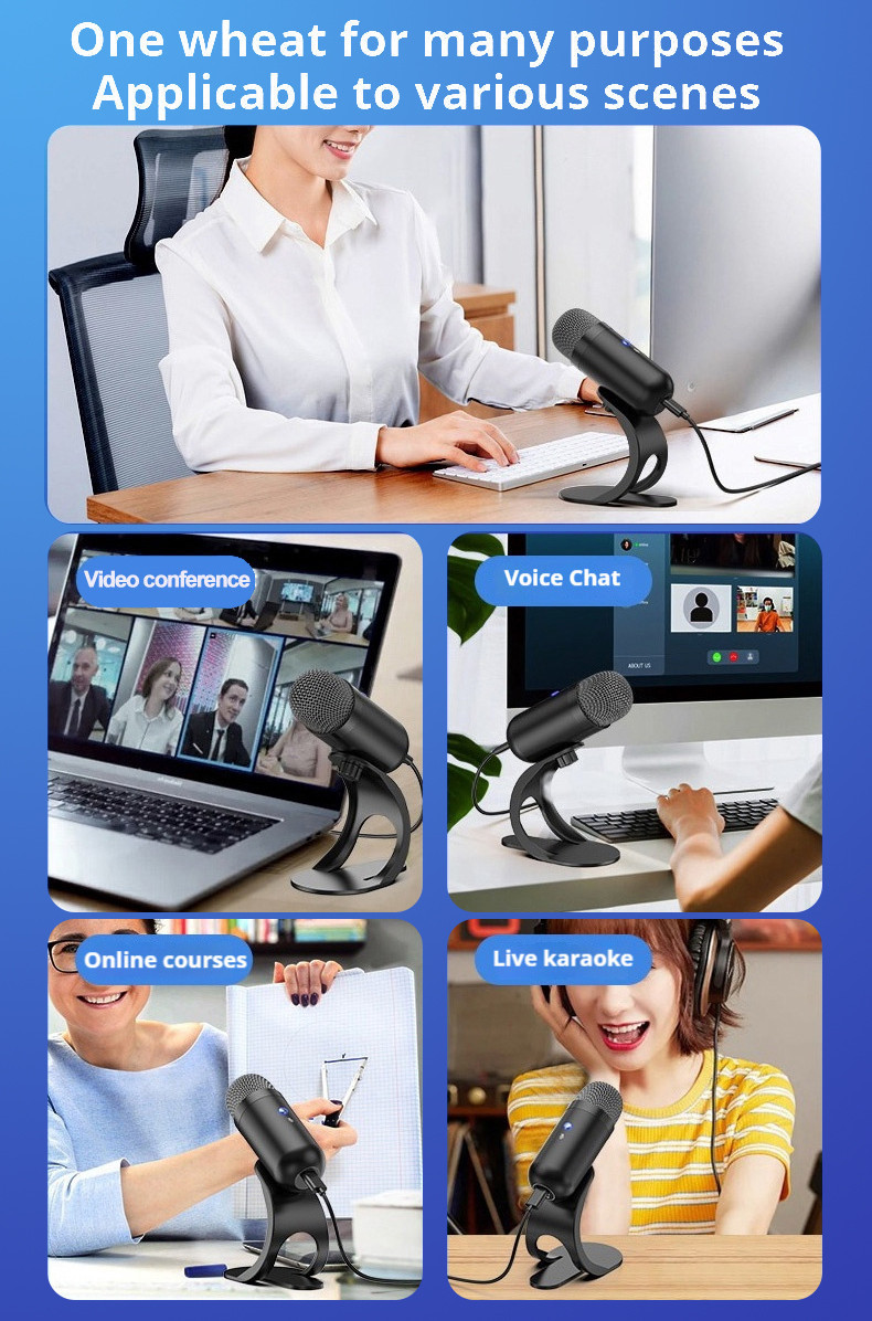 USB professional pickup microphone desktop computer karaoke live wired ...