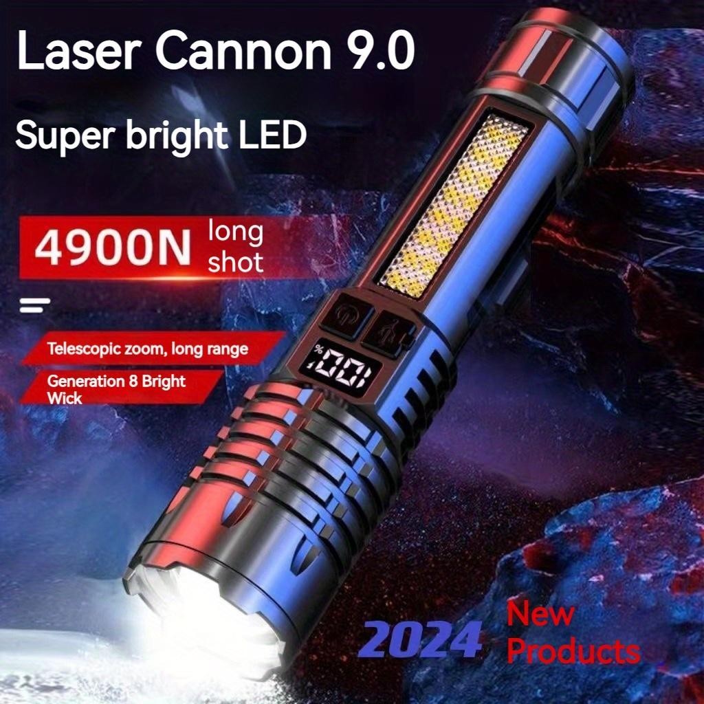 Super Bright XHP70 Led Flashlight USB Rechargeable Zoomable Torch with ...