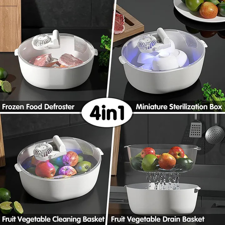 4 in 1 Quick Defroster Tray Multifunction Defroster UVC Sterilizat Fast ...