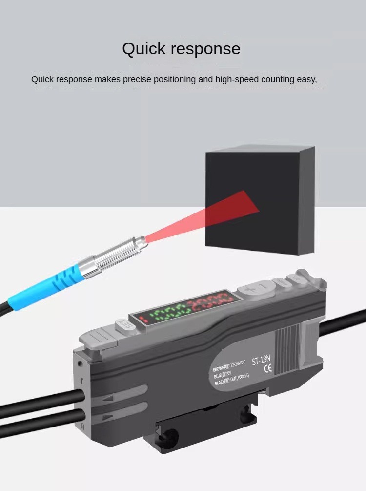 Optical Fiber Amplifier Digital Display Optical Fiber Sensor Optical ...