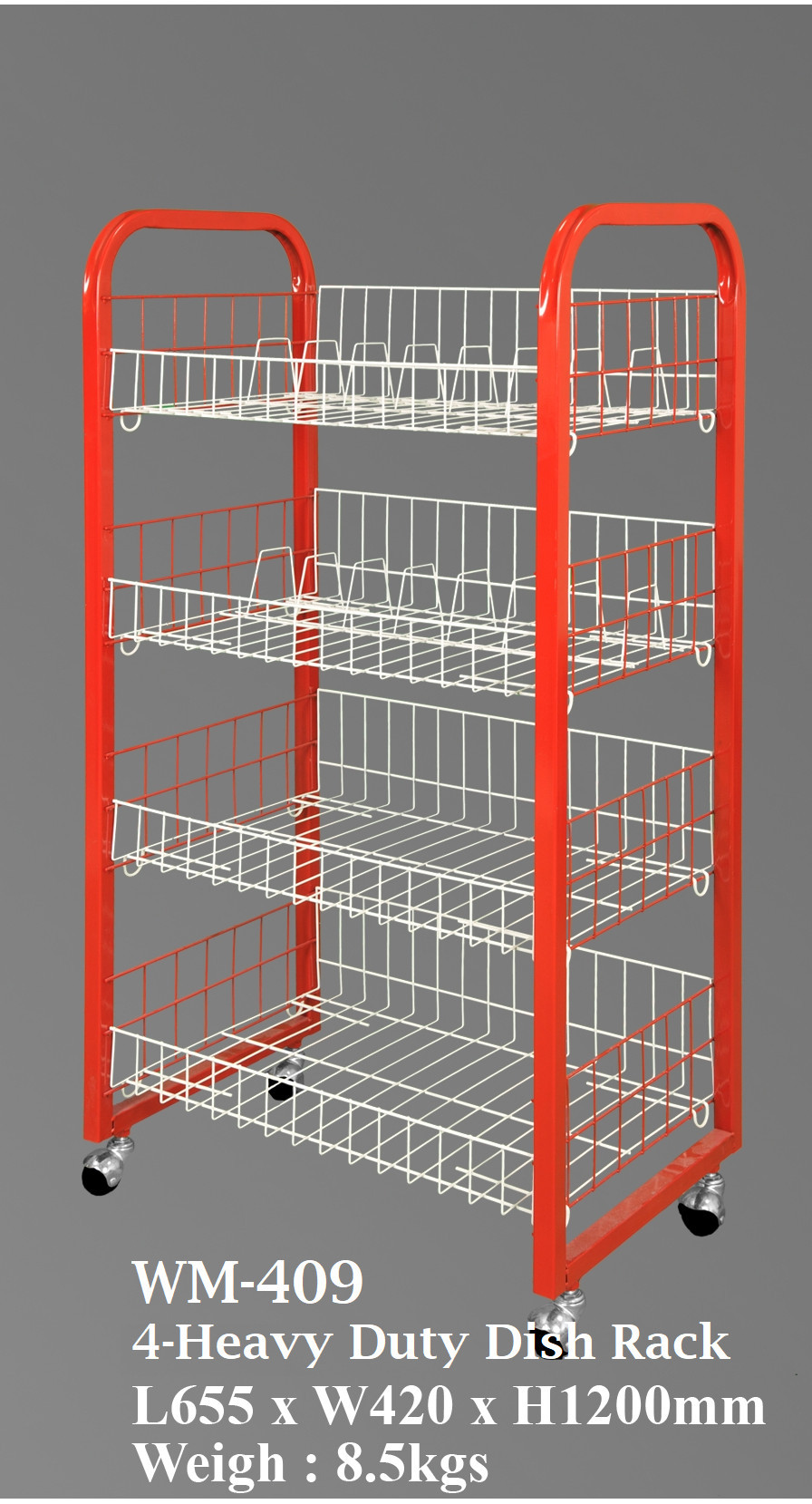 WM-444 Heavy duty Rack with roller/ WM-409 4Tier DIsh Rak /Rak pinggan ...