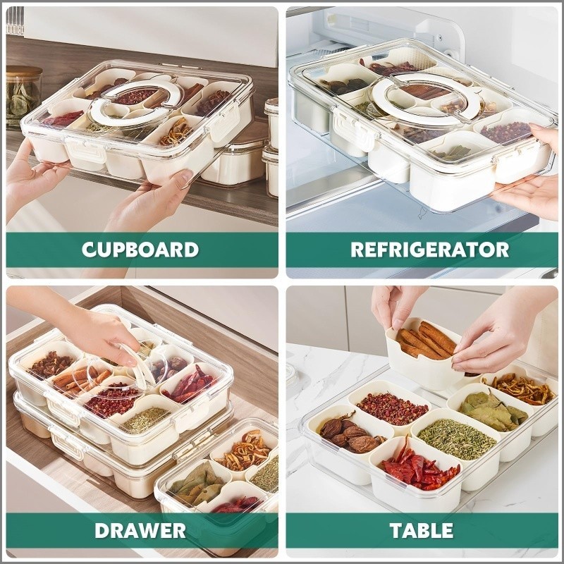 Food Storage Containers Stackable with Lid and Removable Compartment ...