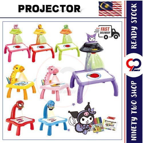Children's Projector Drawing Table Mainan Budak Meja Melukis Giraffe ...