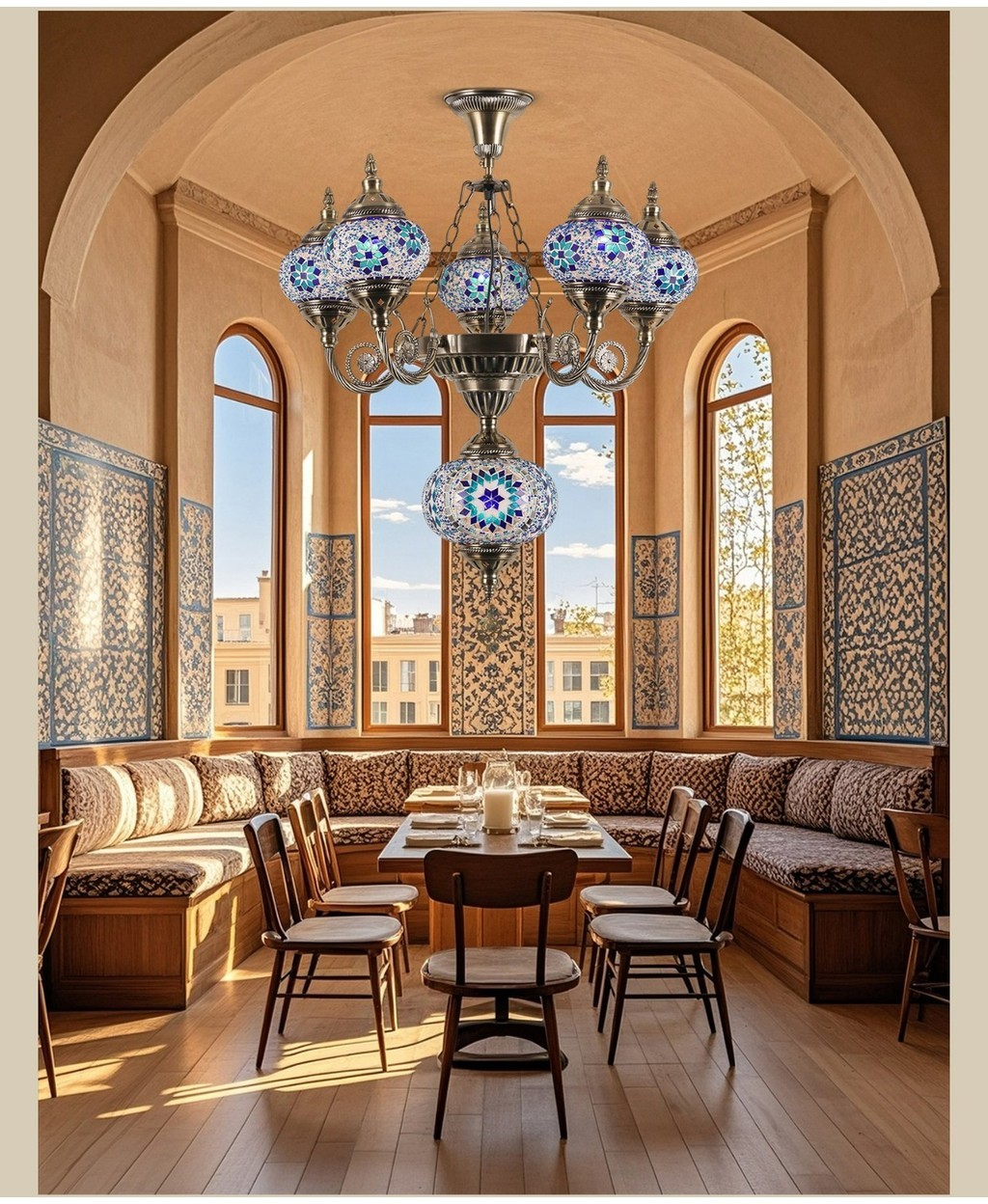 Turkish Mosaic Ceiling Light Chandelier Colorful Glass Ceiling Lights ...