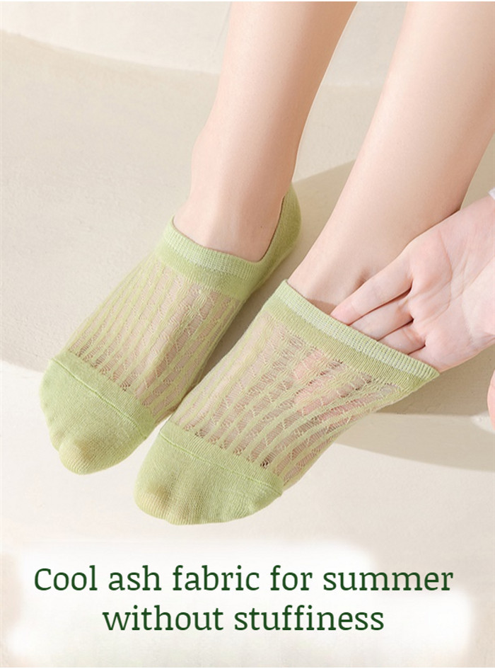 Soft Socks For Women 5 Pairs Solid Patterned Cotton Bottom Non Slip
