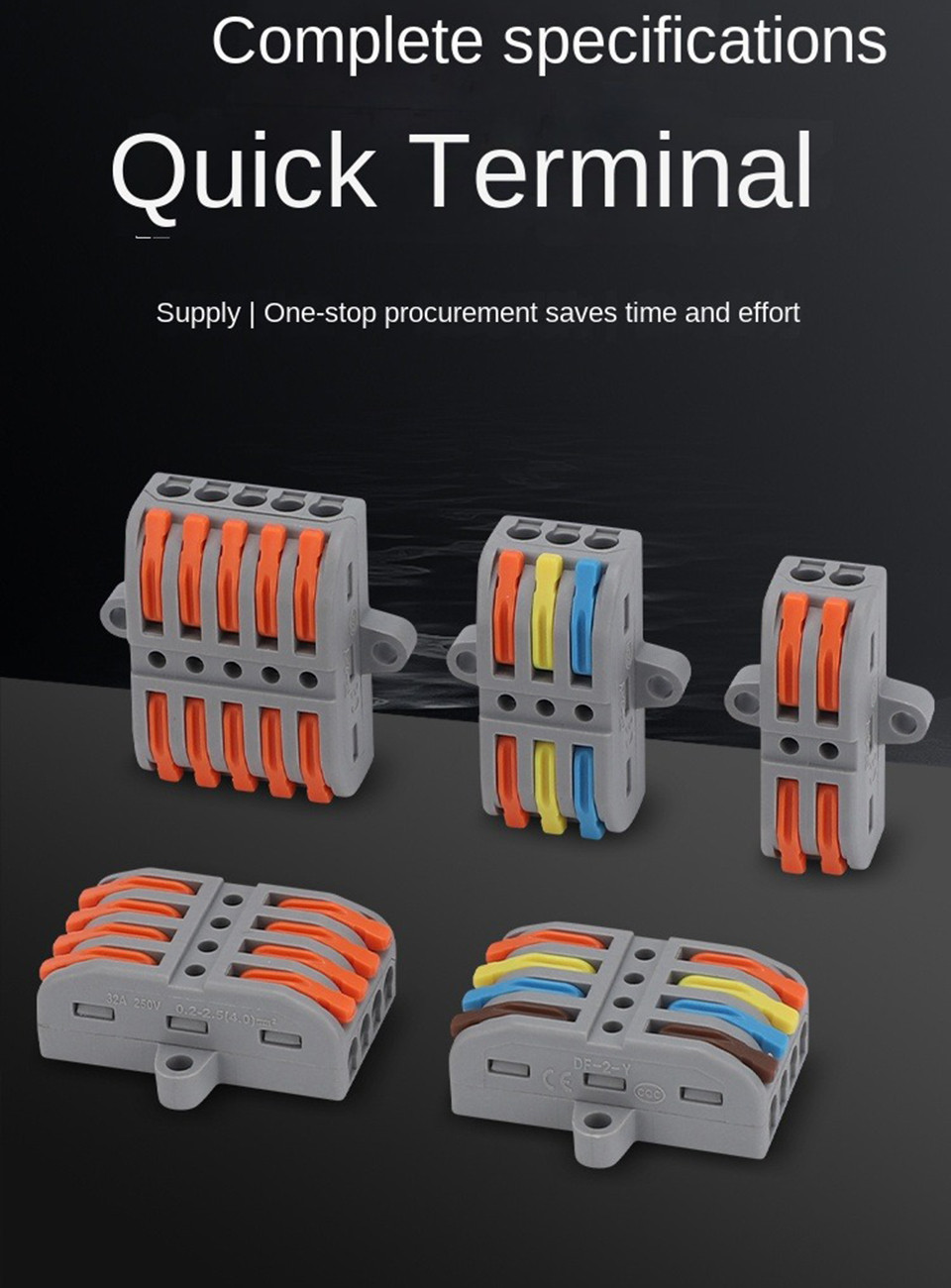 Wire Connector Mini Quick Terminal Blocks 2/3/5/6Pin Universal ...