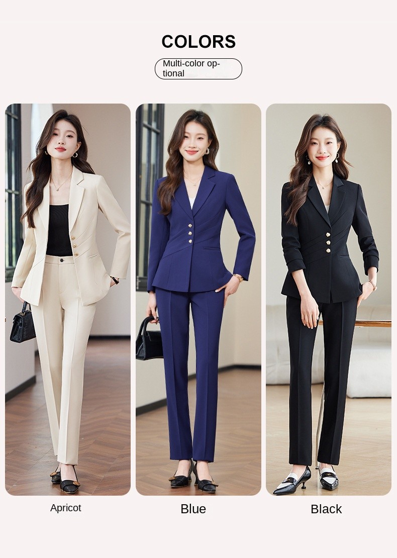 Womens Black Blazer Suit – Elegant Tailored Office Suit main image 1