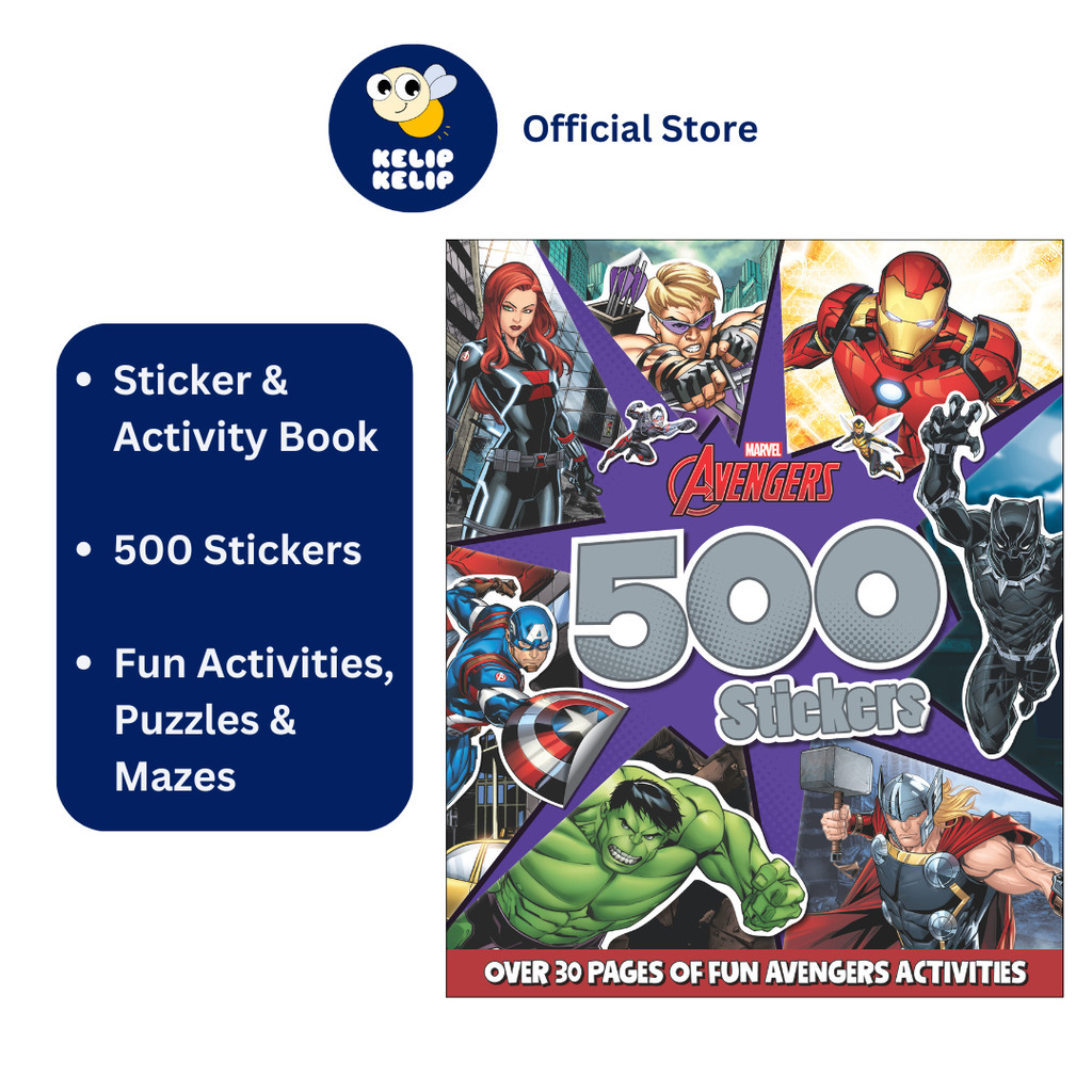 Marvel Avengers 500 Stickers Activity Book For Kids With Activities ...