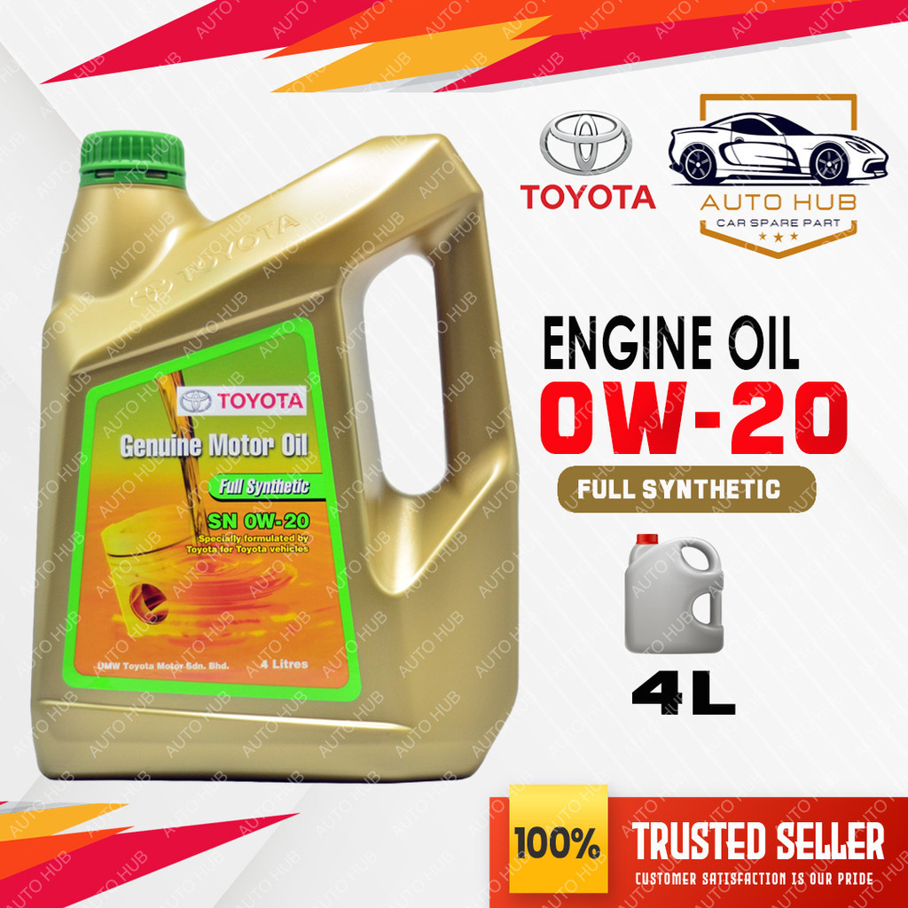Toyota Engine Oil 0w20 Minyak Hitam Kereta Vios Alphard Avanza Vellfire ...