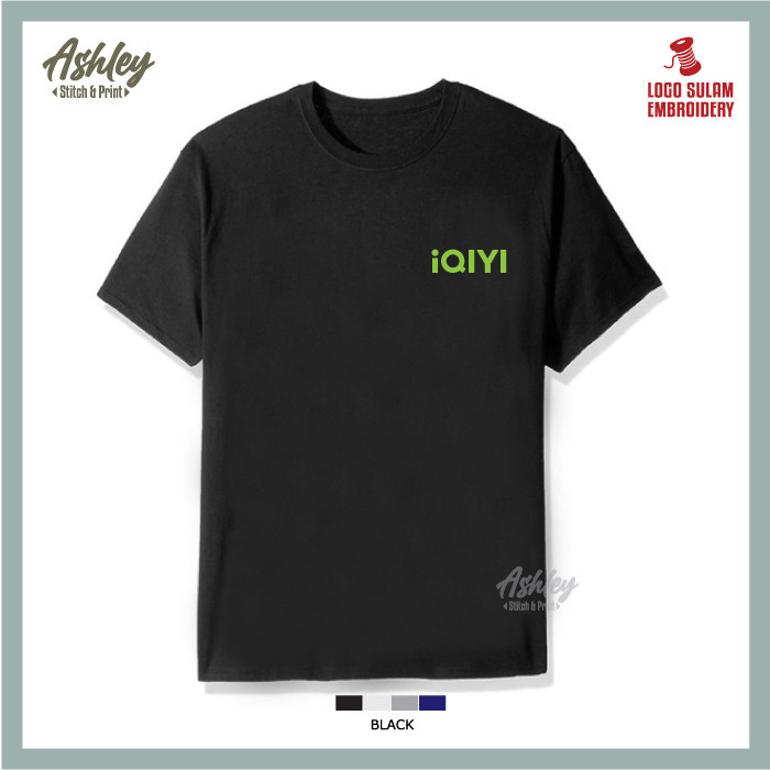 T Shirt Round Neck Cotton iQIYI Online Movie Streaming Series Drama Anime Uniform Baju T Shirt Murah Lelaki Logo Sulam