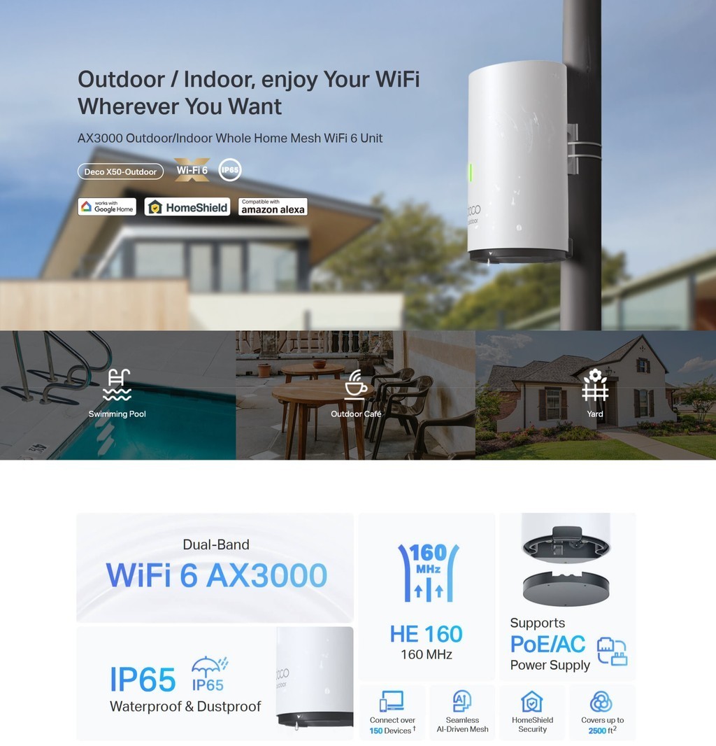 TP-Link Deco X50-Outdoor AX3000 Outdoor Whole Home Mesh WiFi 6 | Shopee ...