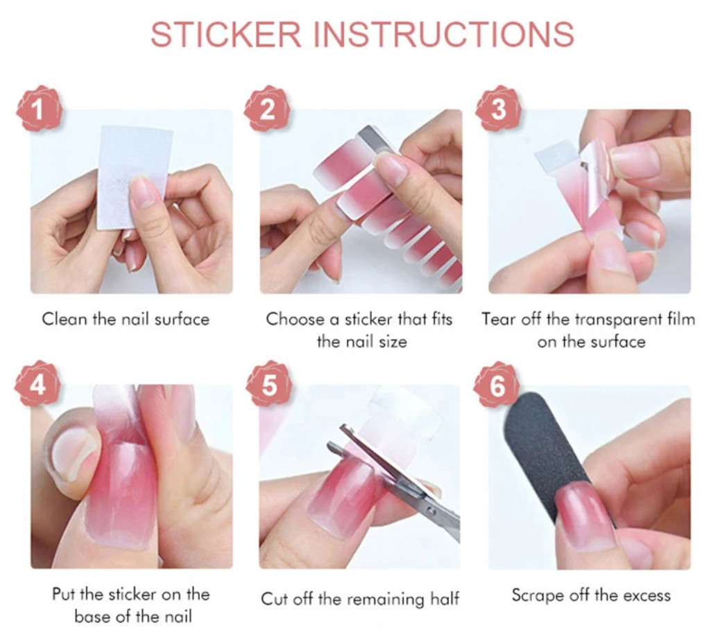 New pure color gradient nail full stickers Summer dopamine small fresh ...