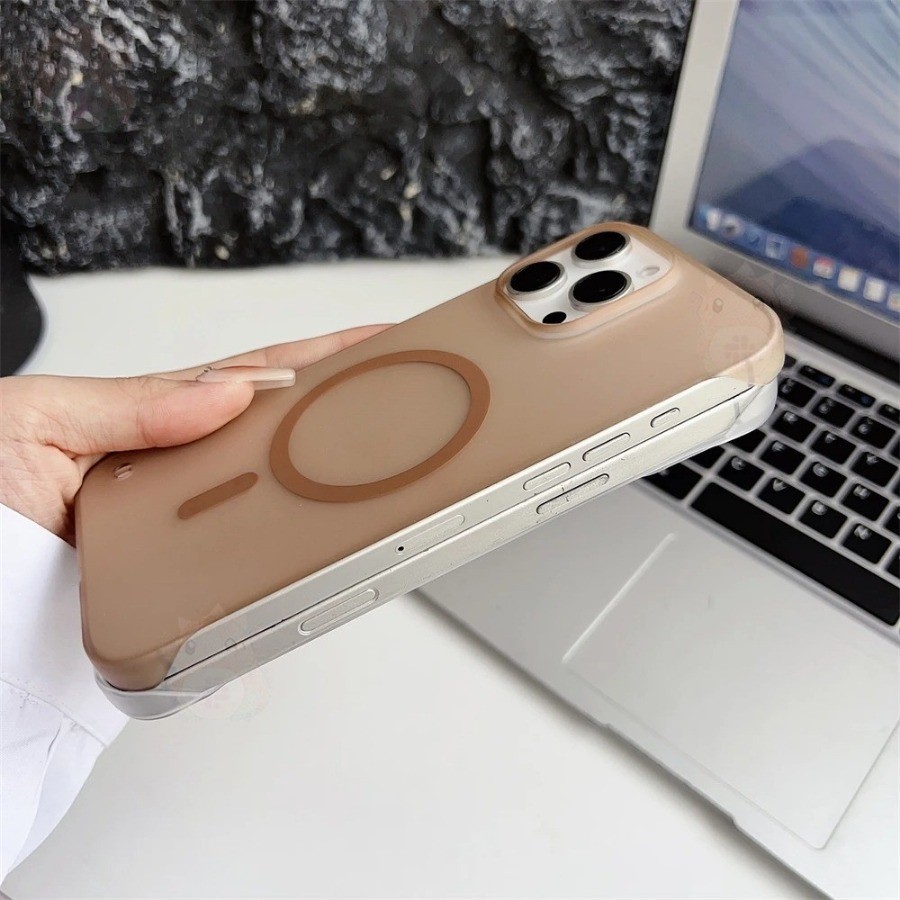 Borderless Matte Ultra-Thin Clear Magnetic Casing For iPhone 17 16 15 ...