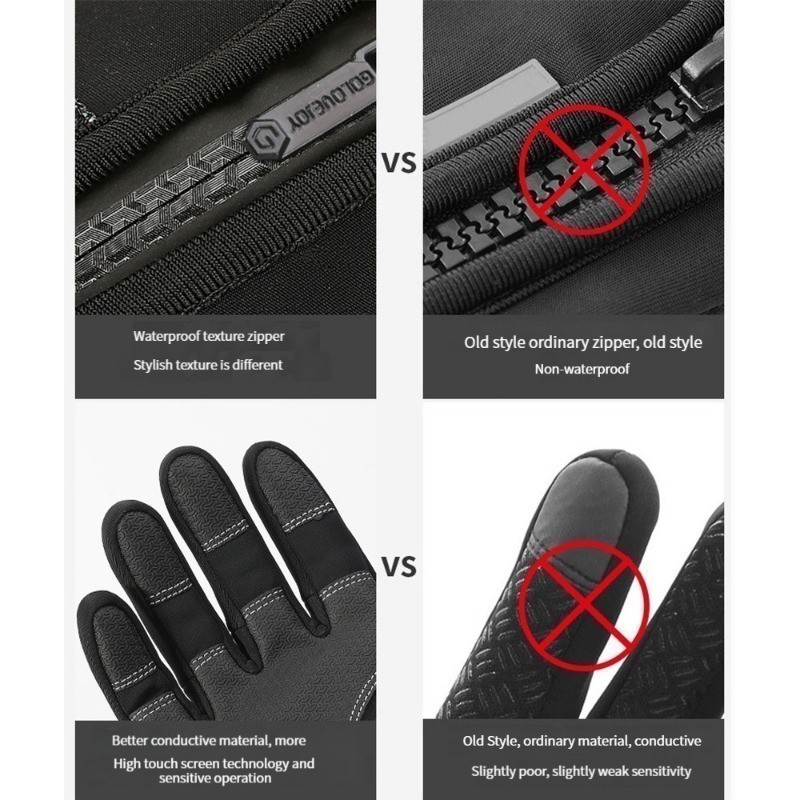 Motorcycle Waterproof Riding Glove Touch Screen Glove Breathable Non ...