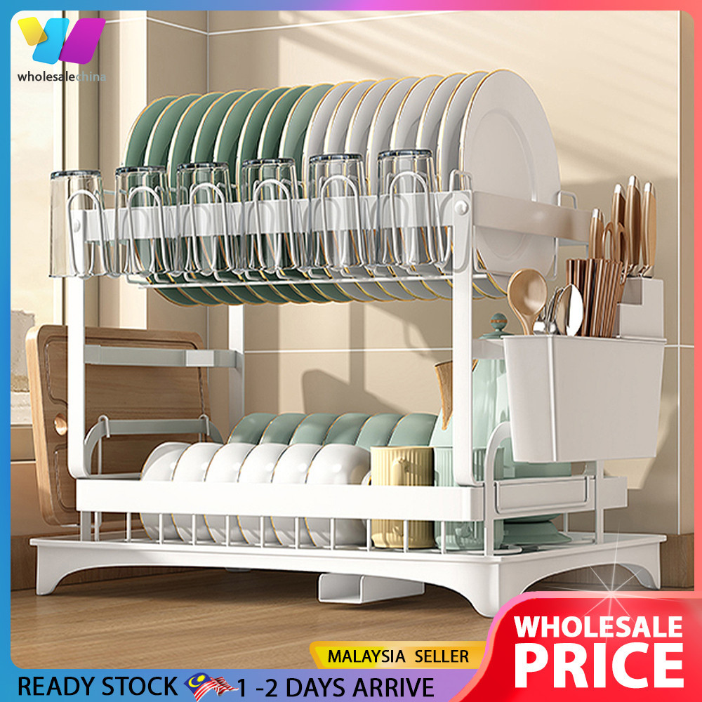 WHOLESALE | Japanese Dual Layer Sink Dish Drain Rack Kitchen Utensil ...