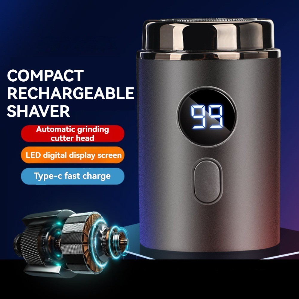 Mini Electric Shaver for Men LCD Display Portable Shaver Travel Beard ...