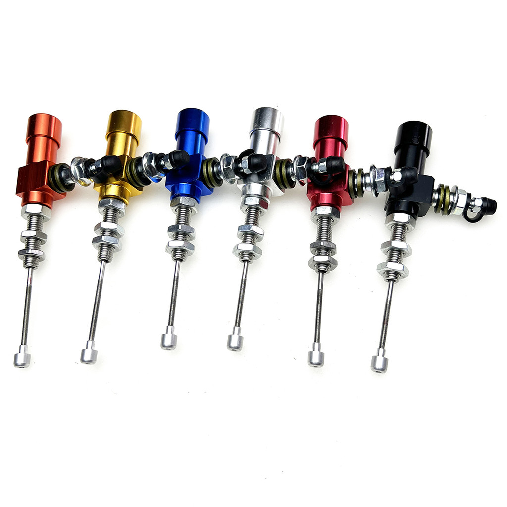 thumbnail interactive-video image 1 of Hydraulic Clutch Pump For Motorcycle, Autocycle & Bicycle - Aluminum Alloy, Universal Fit, Red Finish 1 of 12