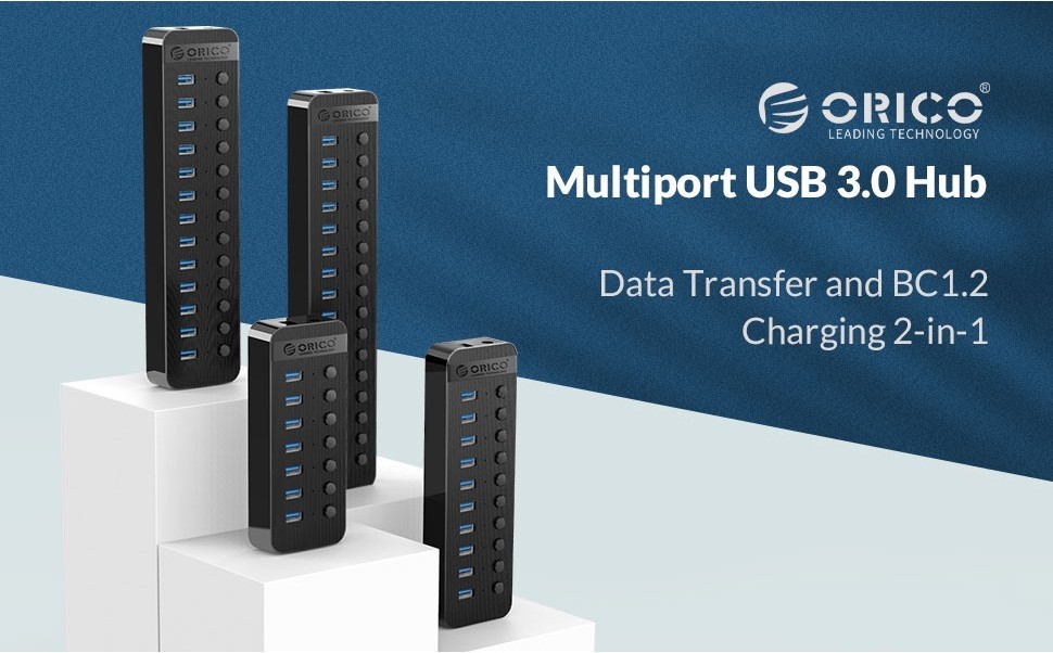 ORICO Industrial USB 3.0 HUB USB OTG Splitter with On/Off Switch 12V ...