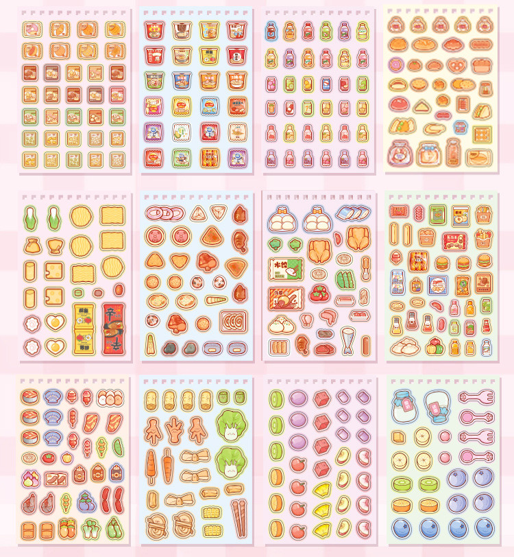 Tirado Snack Gift Pack Material Book Handbook Stickers Cute Snacks ...