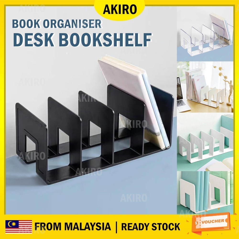 AKIRO Desktop Book Rack 32CM Book Storage Divider Partition Books Stand ...