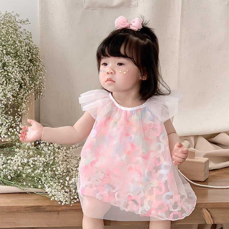 Summer Baby Clothes Girl Cute Rainbow One Piece Newborn Princess One ...