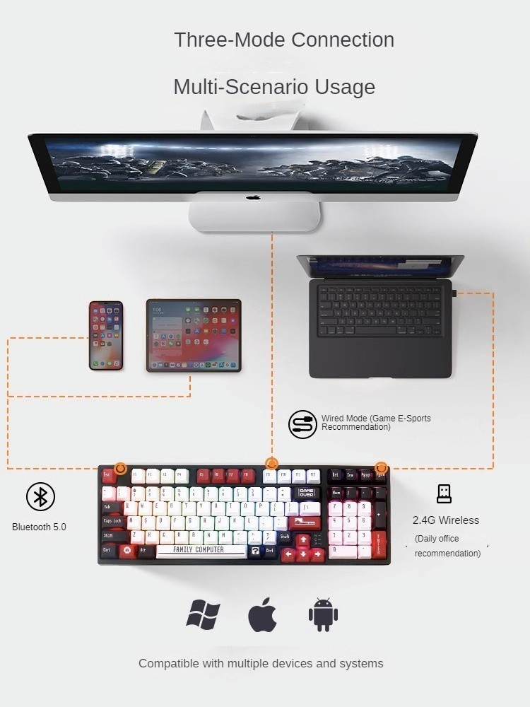 2024 Lychee Gaming HW98 Key Customized Mechanical keyboard 2.4G ...