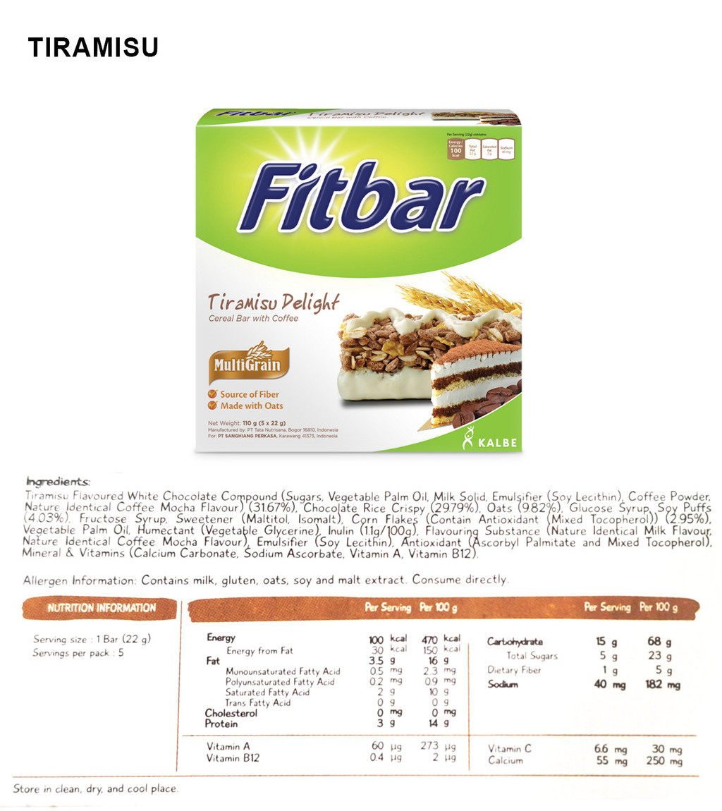 FITBAR Healthy Snack 1 5 Bar, Low Calorie, Multigrain Cereal bar